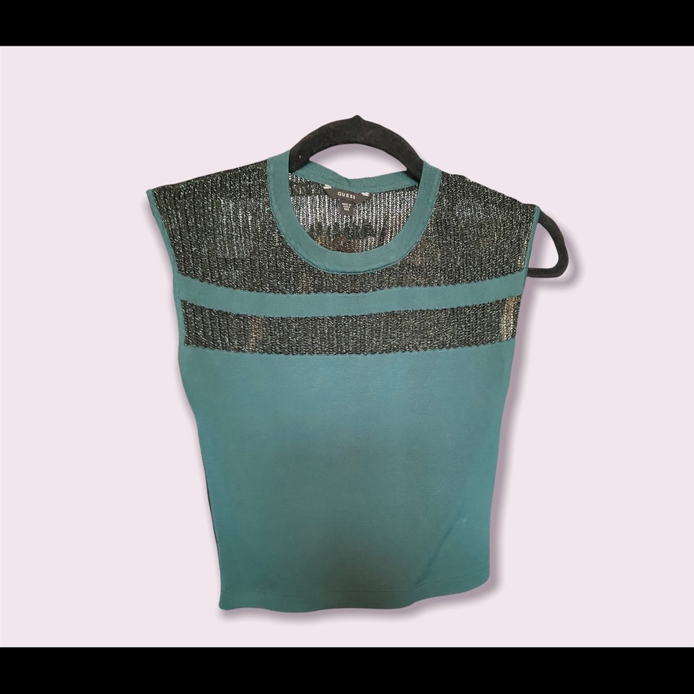 Guess Mesh Back Crop Tank